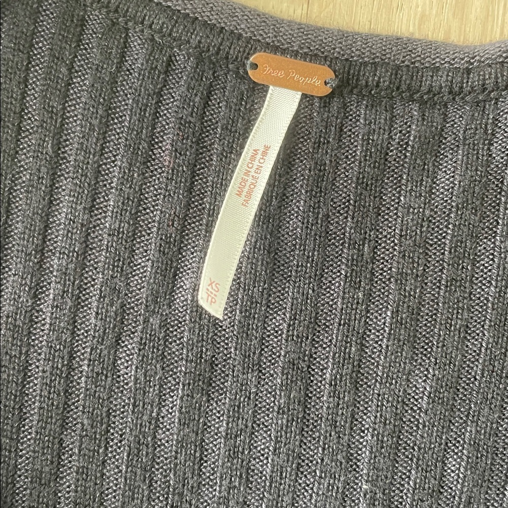 Free People Long Black Ribbed Cardigan - Picture 3 of 8